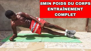 8 MIN ENTRAÎNEMENT COMPLET À LA MAISON SANS MATÉRIEL ENTRAÎNEMENT POIDS DU CORPS [upl. by Einahteb]