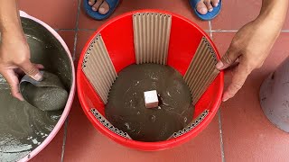 Extremely Easy And Beautiful  Design Flower Pots From Cardboard And Cement [upl. by Ralina978]