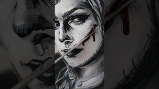 Blooded sketch 🩸✍️ makeup sketch halloween sfx ytshorts makeuptutorial makeupartist horror [upl. by Godard]