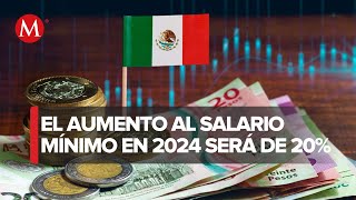 ¡Aumento a salario mínimo 2024 AMLO da a conocer de cuánto será el incremento [upl. by Anirda352]