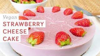 Vegan strawberry cheese cake – high in protein and easy to make [upl. by Kenway925]