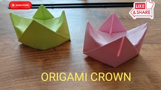 How To Make Easy Origami CrownDIY Origami CrownPaper CraftOrigami [upl. by Nospmis]