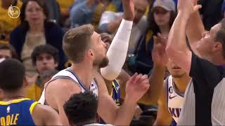 Domantas Sabonis Takes a Shot to the Face from Kevon Looney [upl. by Aivin375]