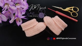 Zapatitos Para Bebé de 0 a 3 Meses Tejido a Crochet [upl. by Oalsinatse]