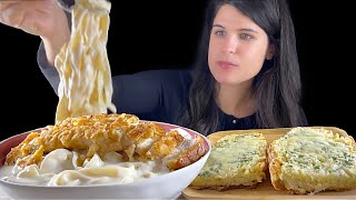 CREAMY CHICKEN FETTUCCINE ALFREDO  MUKBANG  ASMR [upl. by Manton]