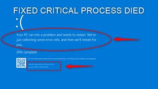 How to Fix Critical Process Died Blue Screen Error on Windows 10 amp11 [upl. by Tressa]