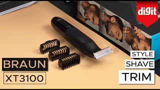 Get the stylish Braun XT3100 allinone trimmer for your grooming needs [upl. by Nemaj]