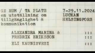 Panelsamtal om tillgänglighet och kommunikation inom konstfältet [upl. by Ezirtaeb]