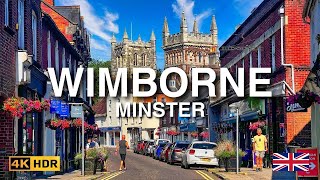 Wimborne Minster Walk English Countryside 4K HDR Walking Tour with Captions [upl. by Osugi]