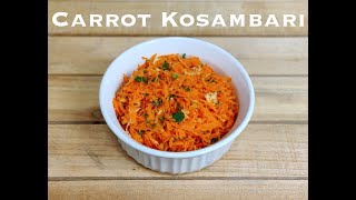 Carrot Kosambari Carrot Salad Konkani Recipes [upl. by Acirred]