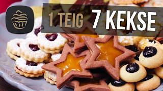 Bunter Keksteller aus nur 1 Basisteig  Weihnachtsplätzchen Rezepte [upl. by Odranar375]