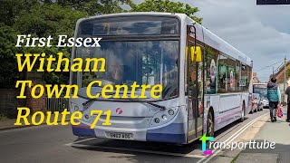 Witham Town Centre  First Essex 71  Realtime [upl. by Gardol]