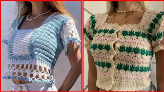 Tops shirts blouses womens fashion handmade fashion crochetStep For Style2024quot [upl. by Airun]