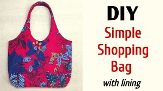 Shopping bag sewing tutorial  How to make Reusable Shopping Bag  Handbag making at Home  DIY Bag [upl. by Julia]