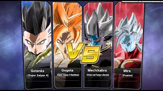 XV2 PC Gogeta TP SSJ4 KaiohkenampGotenks TP SSJ4 vs Mechikabra GodampMira Fusion [upl. by Lind232]