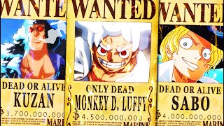 DIE NEUEN KOPFGELDER VON RUFFY KUZAN SABO USW 😱 ONE PIECE 1089 [upl. by Golub]