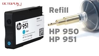 Refill HP 950 HP 951 cartridges with QUFill refill tool [upl. by Romilly]