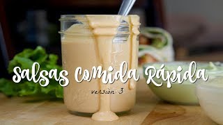 SALSA DE AJO SALSA DE AGUACATE SALSA PARA HAMBURGUESA  Cómo Hacer Salsas Para Comida Rápida  SyS [upl. by Pippas]