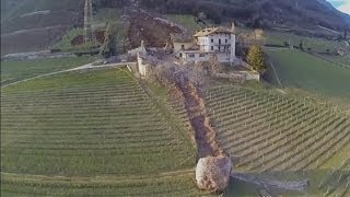 Italian landslide Huge boulders destroy buildings in South Tyrol [upl. by Lengel822]