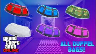 HOW TO GET ALL COLORED DUFFEL BAGS In GTA 5 ONLINE 167 SUPER EASY No Transfer [upl. by Flavian]