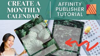 Create MONTHLY CALENDARS in AFFINITY PUBLISHER [upl. by Robinson]