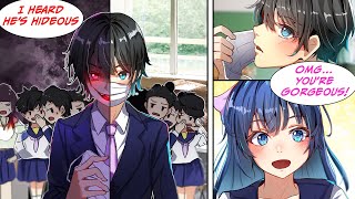 Manga Dub Everyone thinks the introvert boy is ugly but a pretty girl sees his face RomCom [upl. by Athena]