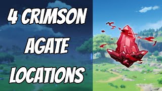 4 Crimson Agate Locations Genshin Impact [upl. by Chemaram]