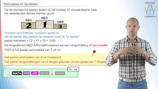 Combinatoriek  permutaties en faculteiten  WiskundeAcademie [upl. by Lynett]