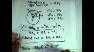 Sidereal Time Hour Angle and Right Ascension cont plus Examples [upl. by Harman401]