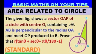 The given fig shows a sector OAP of a circle with centre O containing ∠θ AB is perpendicular to [upl. by Drus]