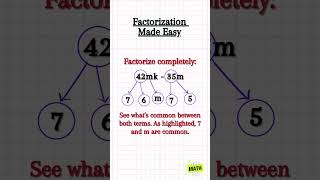 Factorization Beginner Guide🤓algebra maths factorization simplify algebrabasics algebratricks [upl. by Uno]