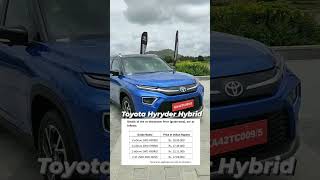 Toyota Urban Cruiser Hyryder Prices Revealed [upl. by Elumas347]