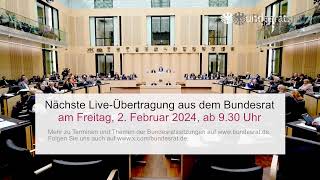 Livestream der 1040 Sitzung des Bundesrates [upl. by Anallese536]