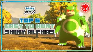 Top 5 Easy to Hunt Static Shiny Alpha Pokemon  Pokemon Legends Arceus [upl. by Raskin]