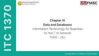 ITC 1370  Lesson 04  Data and Databases [upl. by Olva]