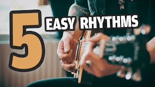 5 Easy Guitar Strumming Patterns in 44 [upl. by Sacram82]