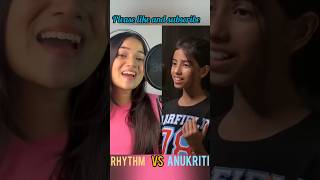 Aaj ki rat cover song singing battle  Rhythm Bhardwaj VS Anukriti shortscoversongmashup stree2 [upl. by Berey289]