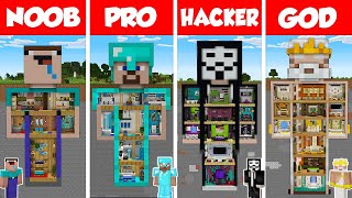 Minecraft STATUE BASE HOUSE BUILD CHALLENGE  NOOB vs PRO vs HACKER vs GOD  Animation [upl. by Beasley902]