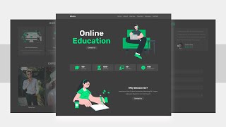 How To Make A Responsive Online Education Website Design Using HTML  CSS  JavaScript Step By Step [upl. by Kella748]