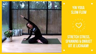 yin yoga flow  stretch stress spanning amp onrust uit je lichaam  40 minuten [upl. by Weixel]