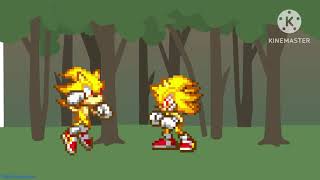 super sonic vs fleetway sonic Sprite animation stick nodes [upl. by O'Malley602]