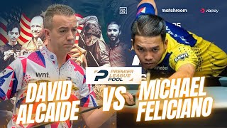 DAVID ALCAIDE VS MICHAEL FELICIANO  PREMIER LEAGUE POOL 2024 billiards 9ball 9ballpool [upl. by Glynis]