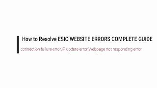 How to resolve esic website errors complete solutions [upl. by Anauqaj]