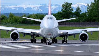 Cargolux 7478F Taxi And Takeoff From Ted Stevens Anchorage International Airport [upl. by Lyman]