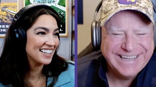 Gov Tim Walz Plays Madden with AOC  HarrisWalz 2024 [upl. by Ocirema]