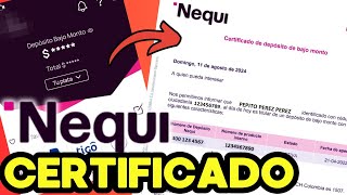 CERTIFICADO BANCARIO NEQUI ¿Cómo sacar ¿Cómo descargar [upl. by Camille506]