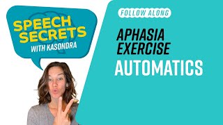 Aphasia Speech Therapy at Home  Automatics [upl. by Ekaj]