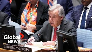 UN chief condemns Israels “clear violations” of international law in Gaza during address to UNSC [upl. by Onimod]