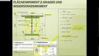 Technische Mechanik  Übungsaufgabe Nachhilfe Flächenmoment 2Grades  Widerstandsmoment [upl. by Repinuj]