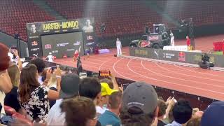 Karsten Warholm vs Armand Duplantis 100m race [upl. by Newob]